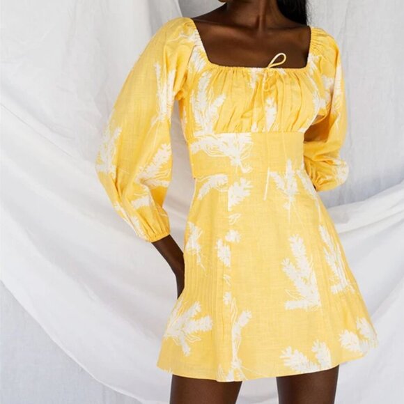 Sabo Skirt yellow floral Monroe dress - Picture 1 of 6